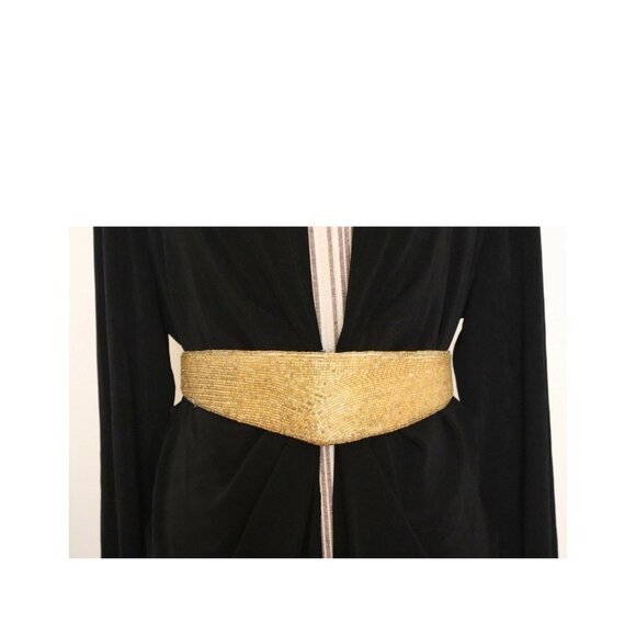Christian Dior "Ceintures" Gold Hand Made Beaded Waist Belt Band 37" - Picture 1 of 12